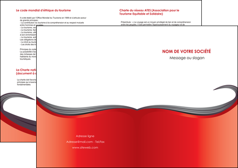 creer modele en ligne depliant 2 volets  4 pages  web design rouge fond rouge bande MLGI74422