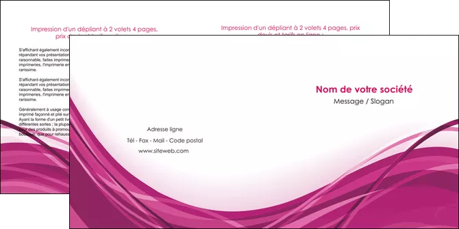 creer modele en ligne depliant 2 volets  4 pages  violet fond violet mauve MLGI74738