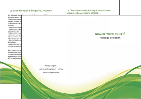 faire depliant 2 volets  4 pages  espaces verts vert fond vert nature MLGI74800