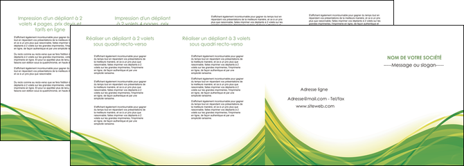 personnaliser modele de depliant 4 volets  8 pages  espaces verts vert fond vert nature MLGI74804