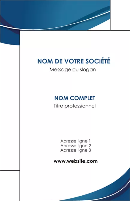 exemple carte de visite web design bleu fond bleu courbes MIFLU74826