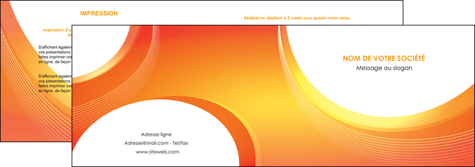 impression depliant 2 volets  4 pages  web design orange fond orange colore MLGI75616