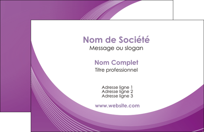 personnaliser modele de carte de visite web design violet fond violet courbes MIF75704