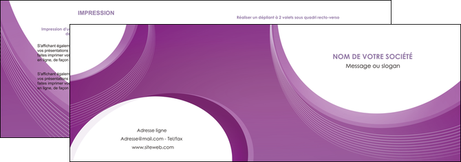 modele depliant 2 volets  4 pages  web design violet fond violet courbes MLIG75720