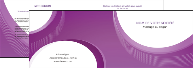 exemple depliant 2 volets  4 pages  web design violet fond violet courbes MID75722