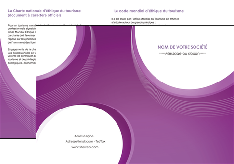 modele en ligne depliant 2 volets  4 pages  web design violet fond violet courbes MLIP75744