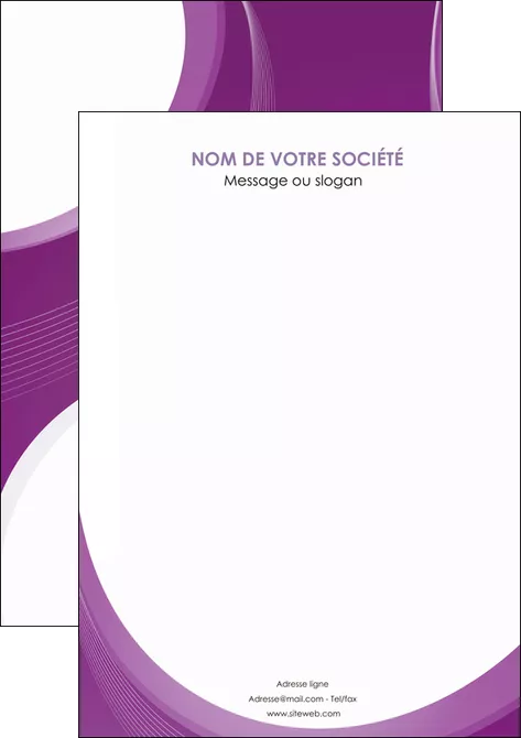 maquette en ligne a personnaliser flyers web design violet fond violet courbes MIFBE75750