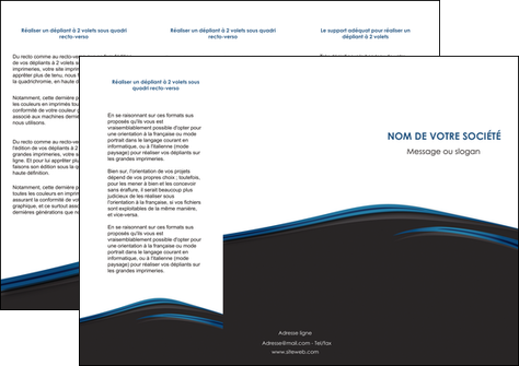 modele depliant 3 volets  6 pages  web design fond noir bleu abstrait MLGI76000