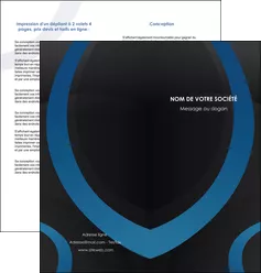 faire modele a imprimer depliant 2 volets  4 pages  web design noir fond noir bleu MIFBE78686