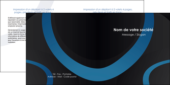 creer modele en ligne depliant 2 volets  4 pages  web design noir fond noir bleu MIFCH78688