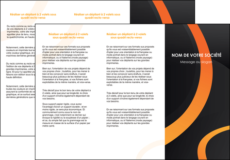 imprimerie depliant 3 volets  6 pages  web design noir orange texture MLIP79112