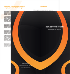 faire modele a imprimer depliant 2 volets  4 pages  web design noir orange texture MIF79114