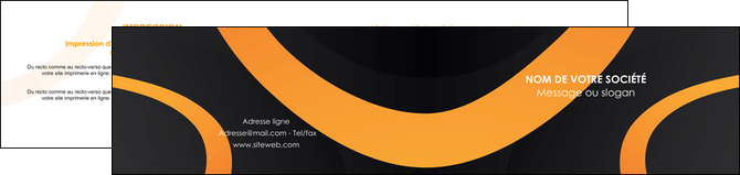 personnaliser modele de depliant 2 volets  4 pages  web design noir orange texture MLIP79122
