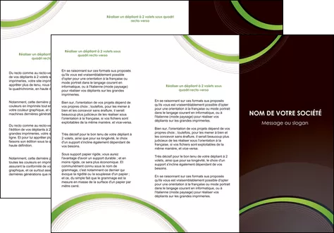 faire depliant 3 volets  6 pages  web design noir fond noir vert MIFLU79248