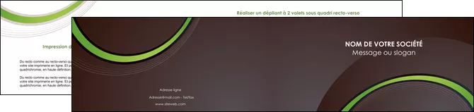 realiser depliant 2 volets  4 pages  web design noir fond noir vert MIFLU79258
