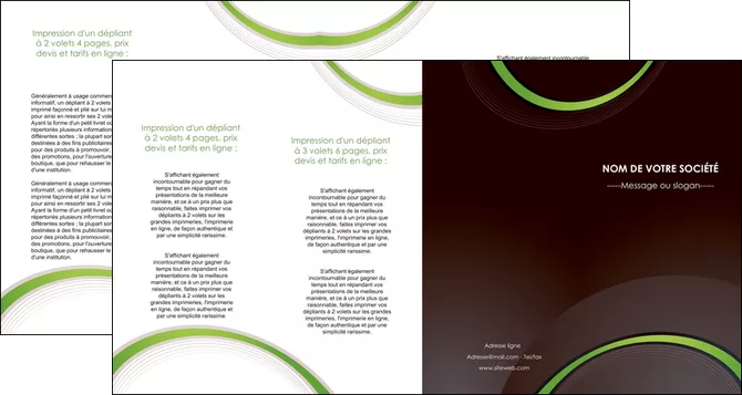 personnaliser maquette depliant 4 volets  8 pages  web design noir fond noir vert MLGI79268