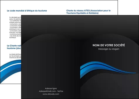 impression depliant 2 volets  4 pages  web design bleu couleurs froides gris MLGI79552