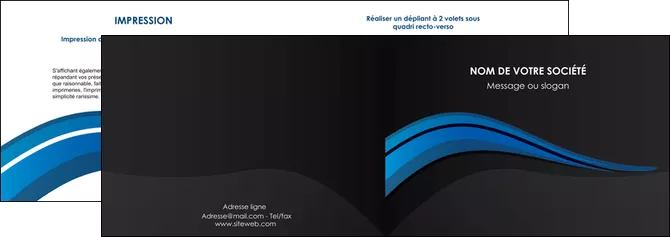 imprimer depliant 2 volets  4 pages  web design bleu couleurs froides gris MLGI79562