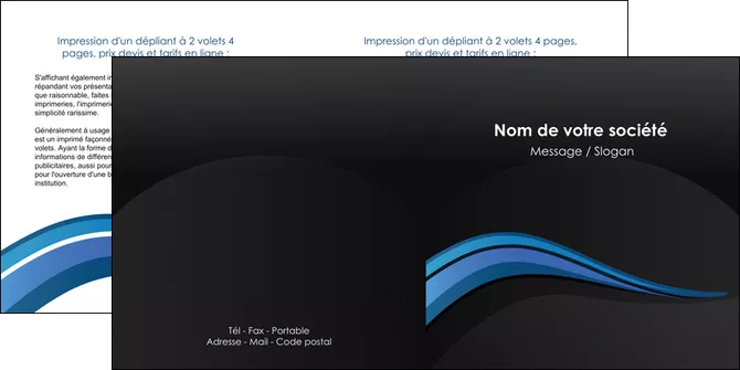 exemple depliant 2 volets  4 pages  web design bleu couleurs froides gris MLGI79576