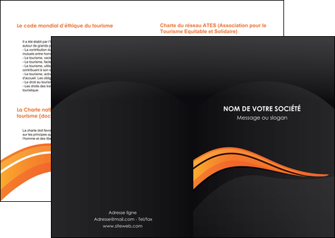 imprimerie depliant 2 volets  4 pages  web design orange gris couleur froide MIDBE80408