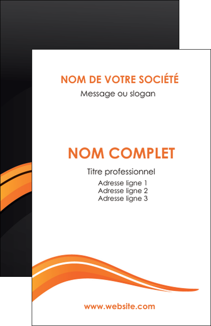 imprimerie carte de visite web design orange gris couleur froide MID80412