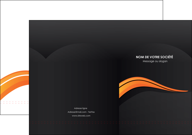 imprimer pochette a rabat web design orange gris couleur froide MIFCH80414