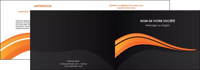 imprimerie depliant 2 volets  4 pages  web design orange gris couleur froide MLGI80418