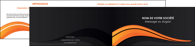 maquette en ligne a personnaliser depliant 2 volets  4 pages  web design orange gris couleur froide MIFLU80438