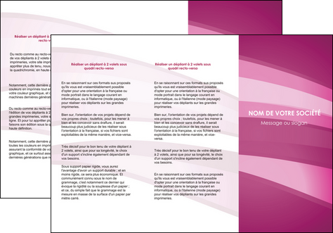 cree depliant 3 volets  6 pages  web design rose rose fuschia couleur MLIGBE80532