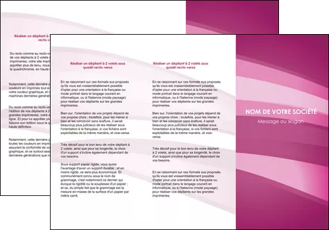 cree depliant 3 volets  6 pages  web design rose rose fuschia couleur MIFCH80532