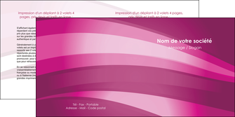 cree depliant 2 volets  4 pages  web design rose rose fuschia couleur MIFCH80536