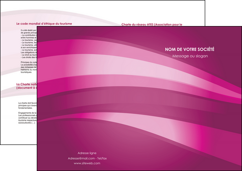 realiser depliant 2 volets  4 pages  web design rose rose fuschia couleur MIF80546