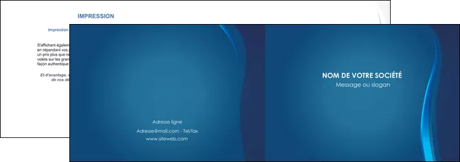 modele en ligne depliant 2 volets  4 pages  web design bleu couleurs froides fond bleu MLGI81602