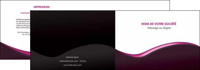 impression depliant 2 volets  4 pages  web design violet noir fond noir MLGI81966