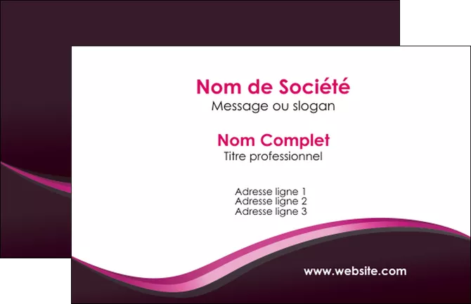 faire modele a imprimer carte de visite web design violet noir fond noir MLGI81982