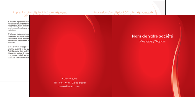 faire modele a imprimer depliant 2 volets  4 pages  web design rouge couleur colore MLIP82302