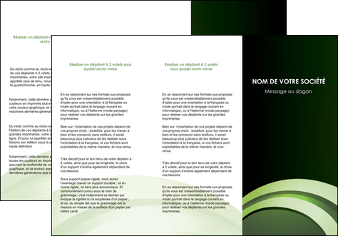faire modele a imprimer depliant 3 volets  6 pages  web design vert vert fonce texture MIF85730