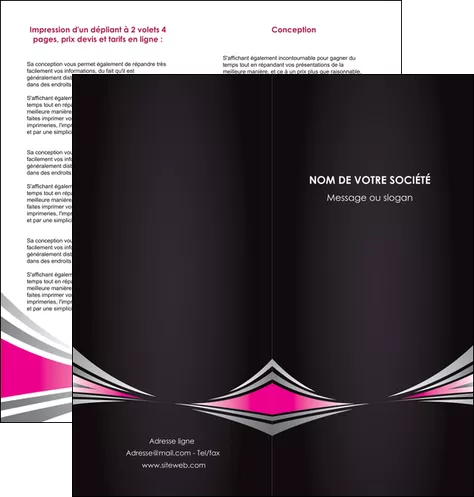 cree depliant 2 volets  4 pages  restaurant menu restaurant liste menu rose MLGI86460