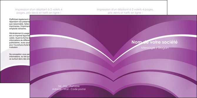 faire depliant 2 volets  4 pages  web design abstrait violet violette MLGI88330