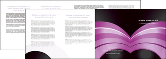 faire depliant 4 volets  8 pages  web design abstrait violet violette MIFCH89212