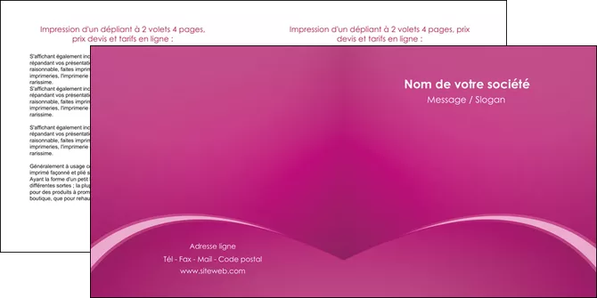 personnaliser modele de depliant 2 volets  4 pages  web design texture contexture structure MIFBE95306
